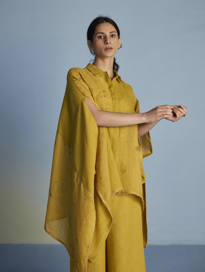 Osho Patchwork Kaftan Shirt - Ochre