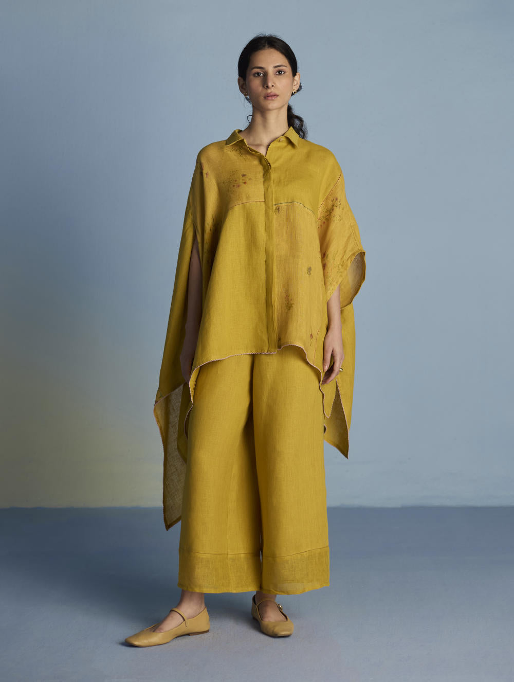 Osho Patchwork Kaftan Shirt - Ochre