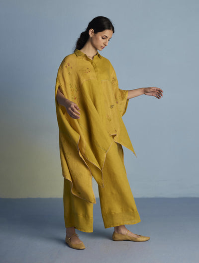 Osho Patchwork Kaftan Co-ord Set - Ochre