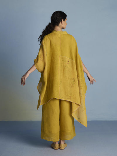 Osho Patchwork Kaftan Shirt - Ochre