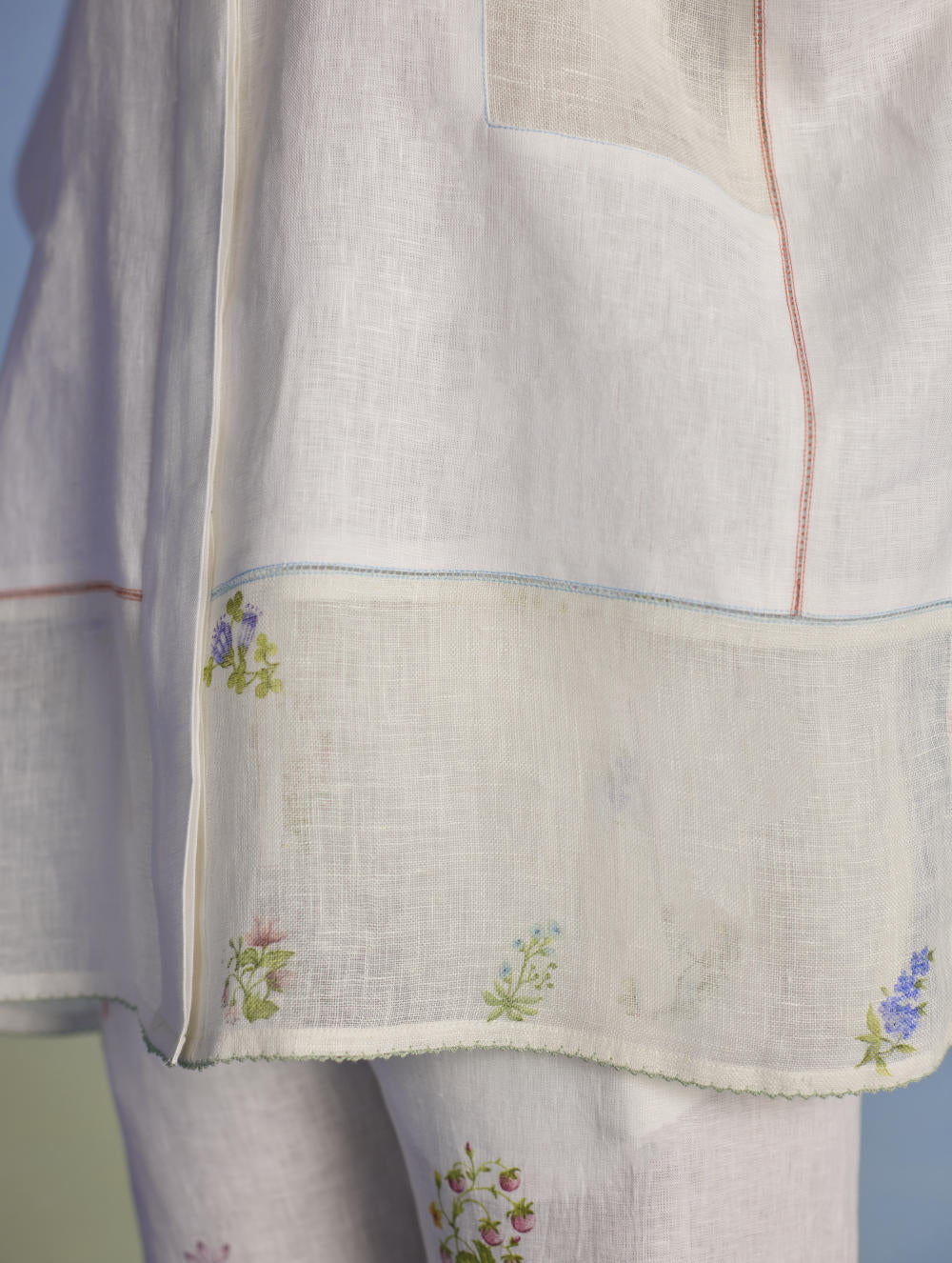 Aboli Patchwork Linen Shirt - White