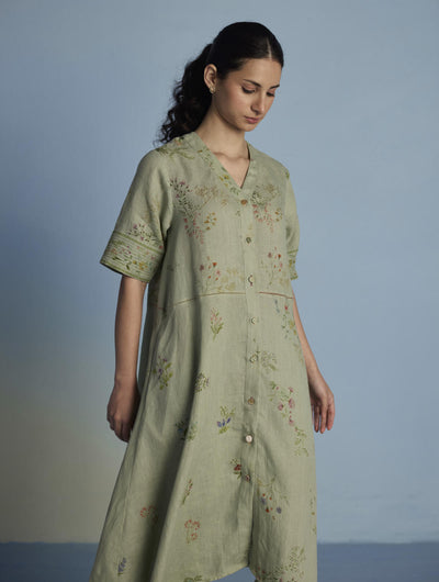 Inoya Shirt Kurta with Handkerchief Hem - Mint
