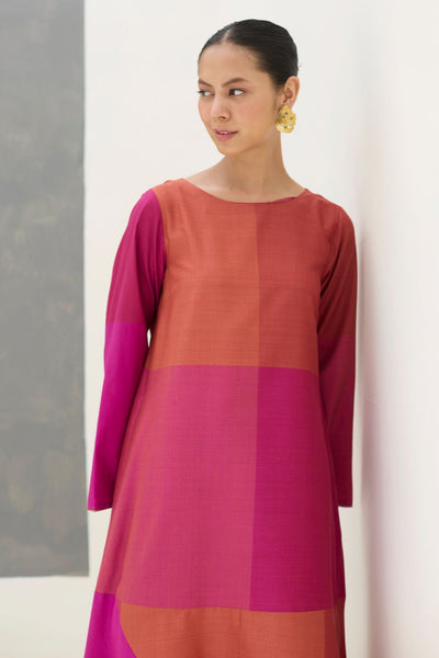 Zoa Eri Silk Dress -  Rose
