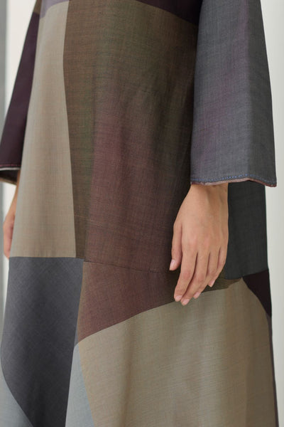 Zoa Eri Silk Dress -  Taupe Grey