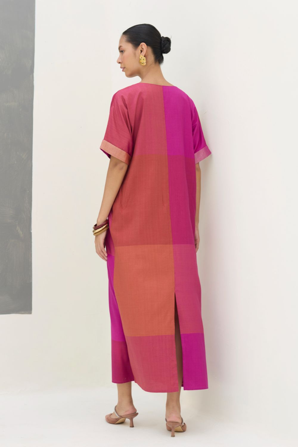 Cath Eri Silk Kaftan Dress - Rose