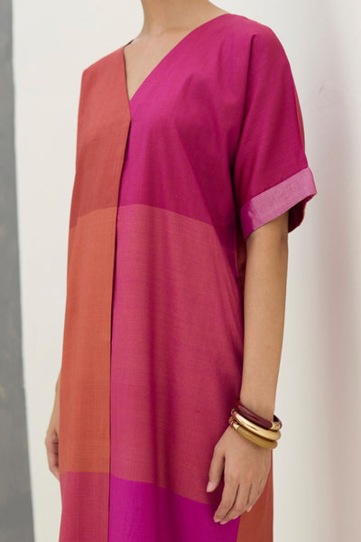 Cath Eri Silk Kaftan Dress - Rose