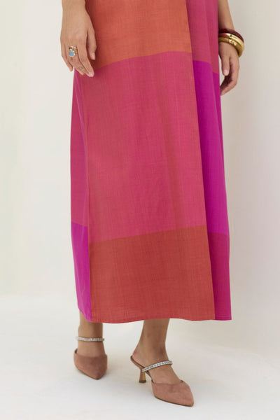 Cath Eri Silk Kaftan Dress - Rose