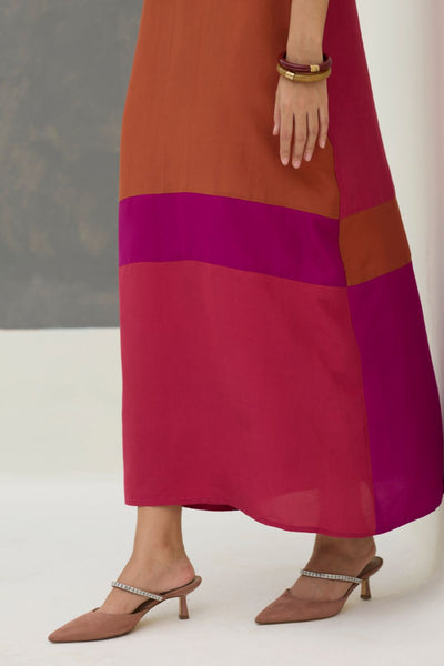 Nida Sleeveless Mulberry Silk Dress - Rose