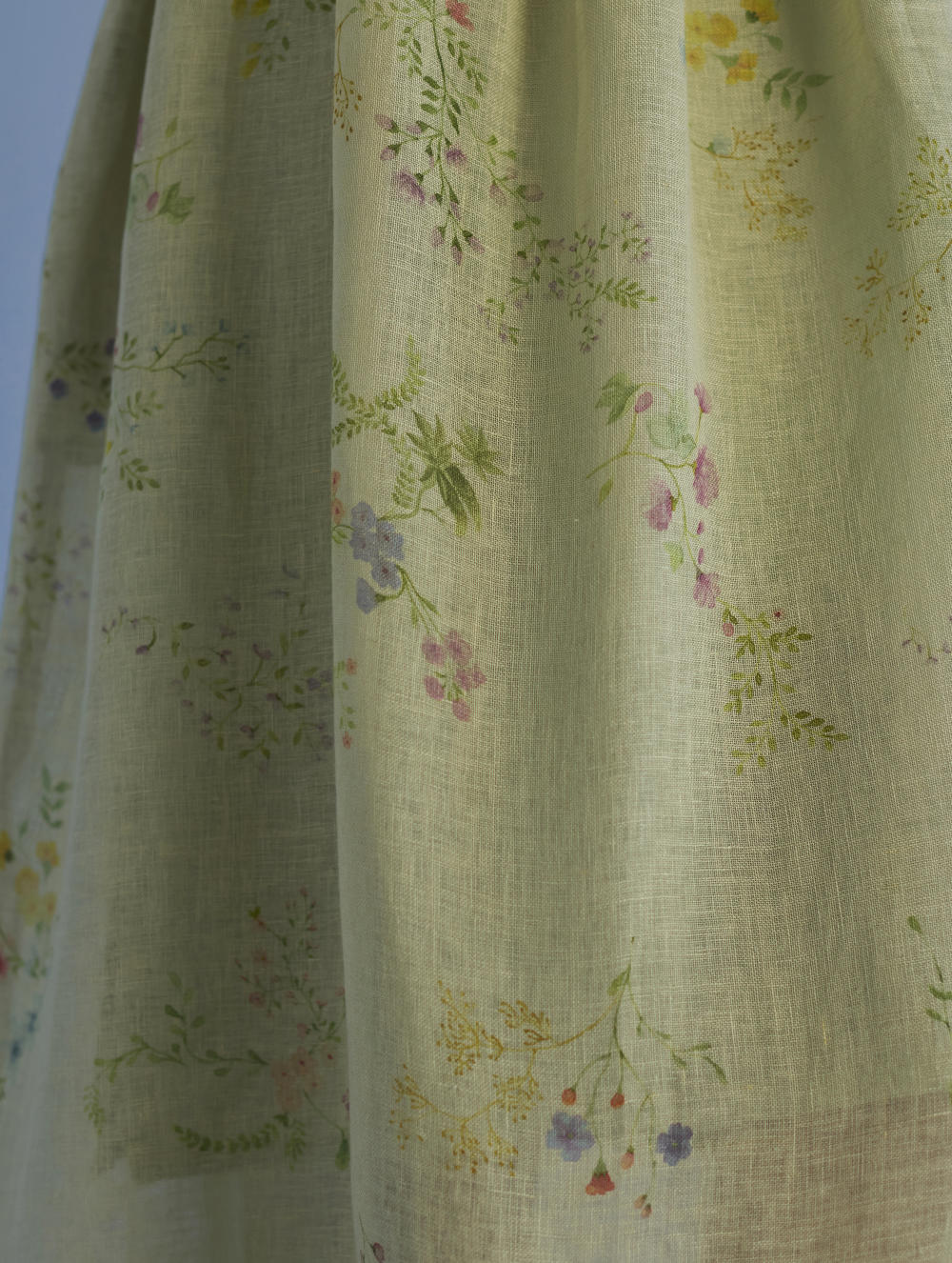 Uniko Pleated Floral Linen Dress - Mint