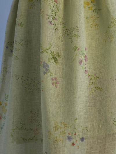 Uniko Pleated Floral Linen Dress - Mint