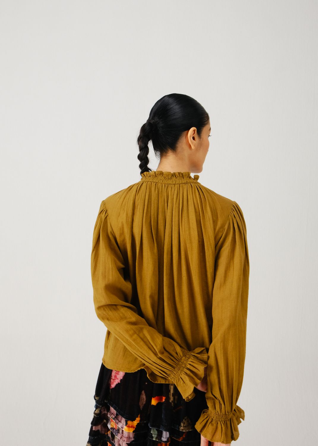Elsa top-Olive parrot emb.