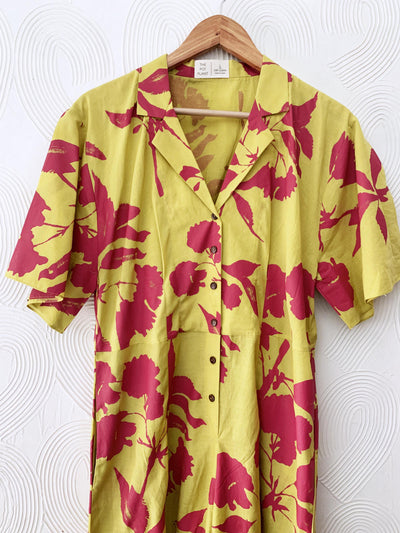 Neon Green Floral Jumpsuit
