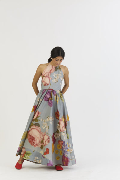 INDIGO ROSE HALTER NECK DRESS