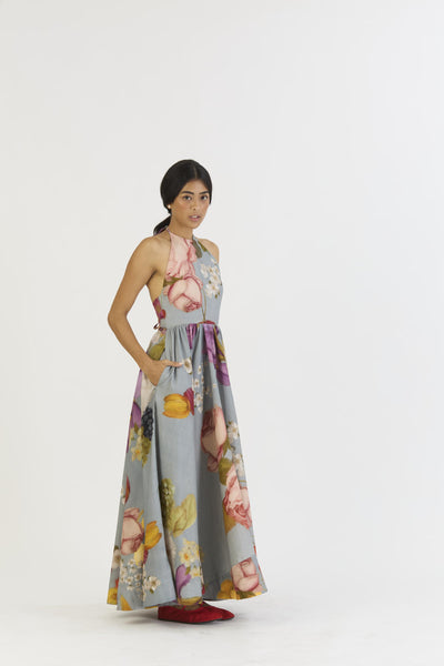 INDIGO ROSE HALTER NECK DRESS