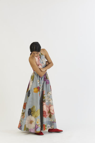 INDIGO ROSE HALTER NECK DRESS