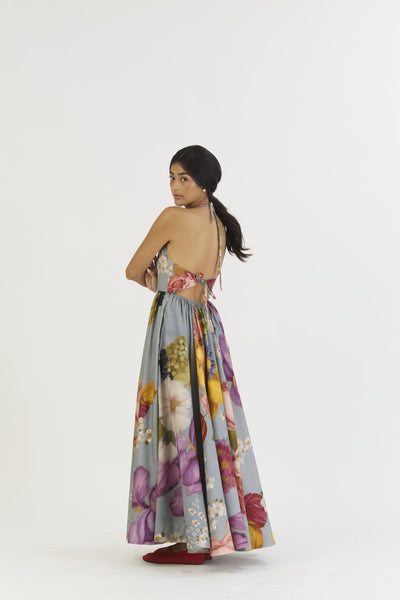 INDIGO ROSE HALTER NECK DRESS