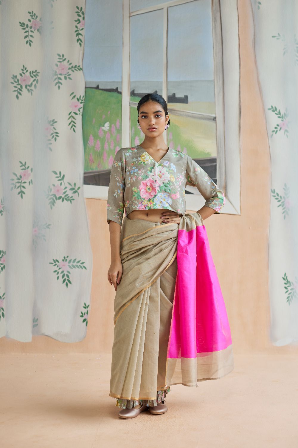 Dunes and Drift Chanderi Sari