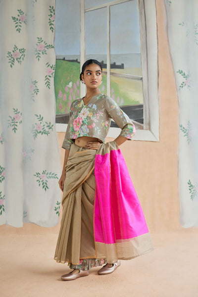 Dunes and Drift Chanderi Sari