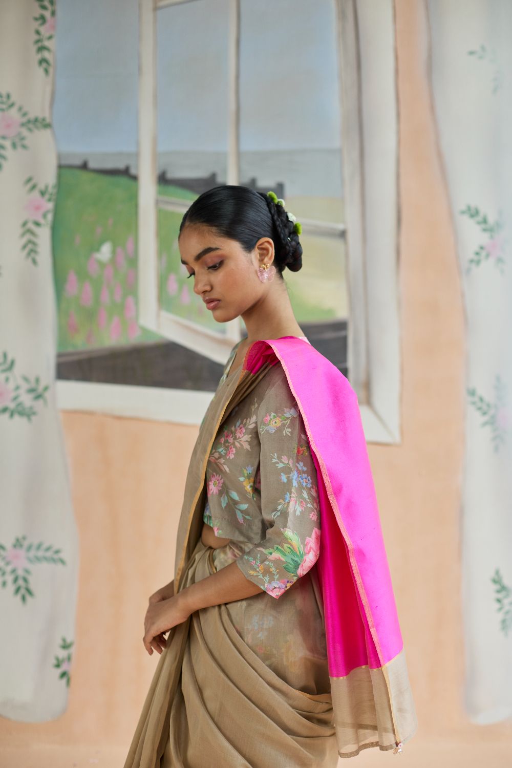 Dunes and Drift Chanderi Sari