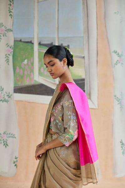 Dunes and Drift Chanderi Sari