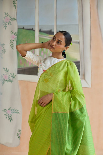 Fern Trail Chanderi Sari