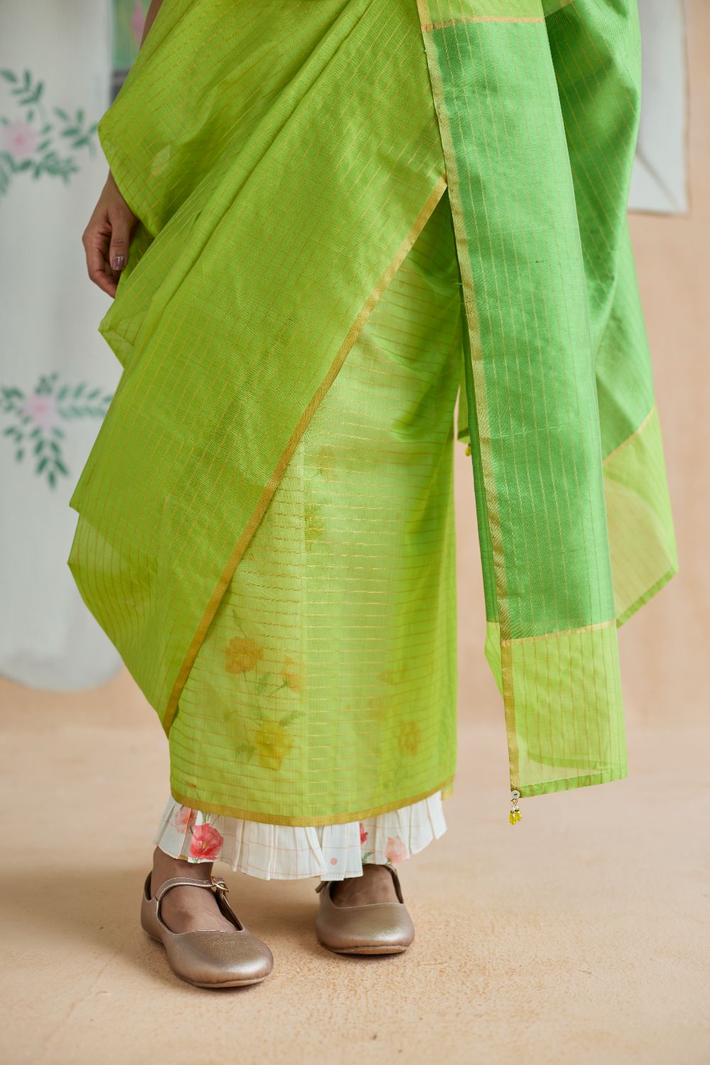 Fern Trail Chanderi Sari