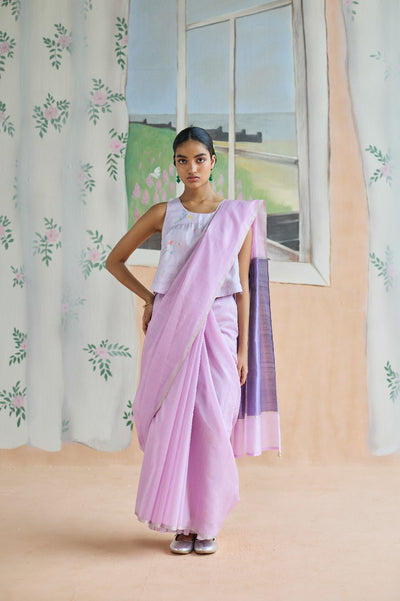 Orchid Mist Chanderi Sari