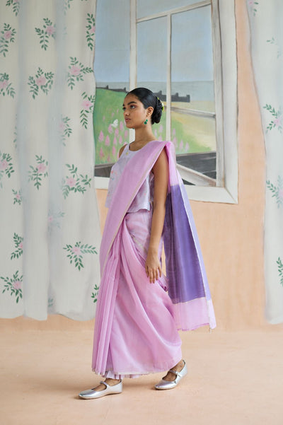 Orchid Mist Chanderi Sari