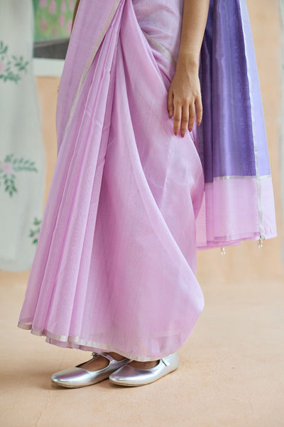 Orchid Mist Chanderi Sari