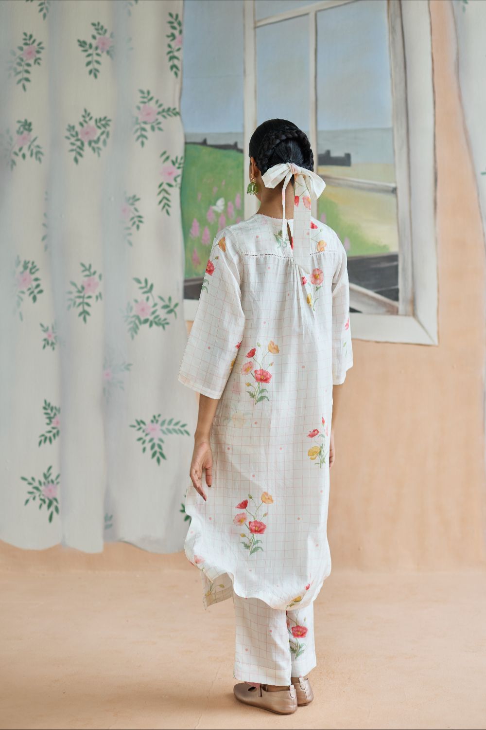 Poppy Long Kurta Set Mulberry Silk