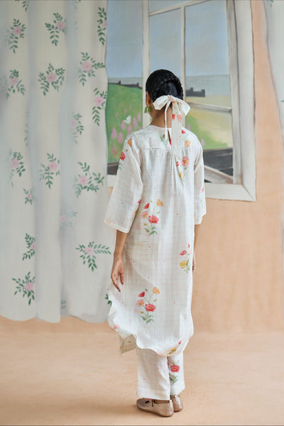 Poppy Long Kurta Set Mulberry Silk