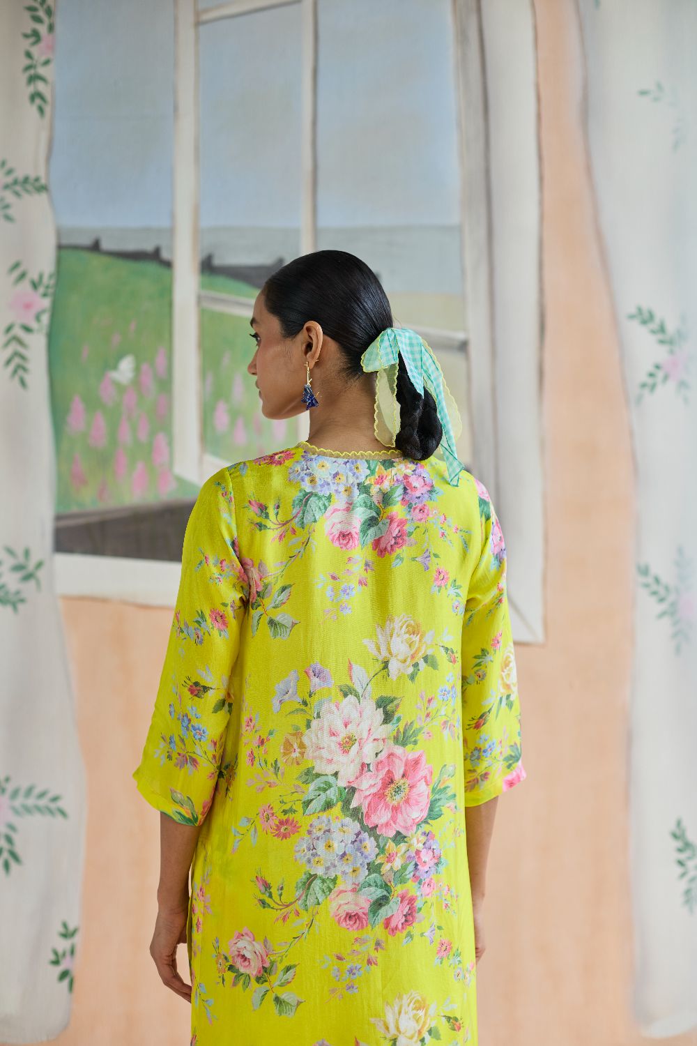 Citrus Long Kurta Set Bamboo Silk