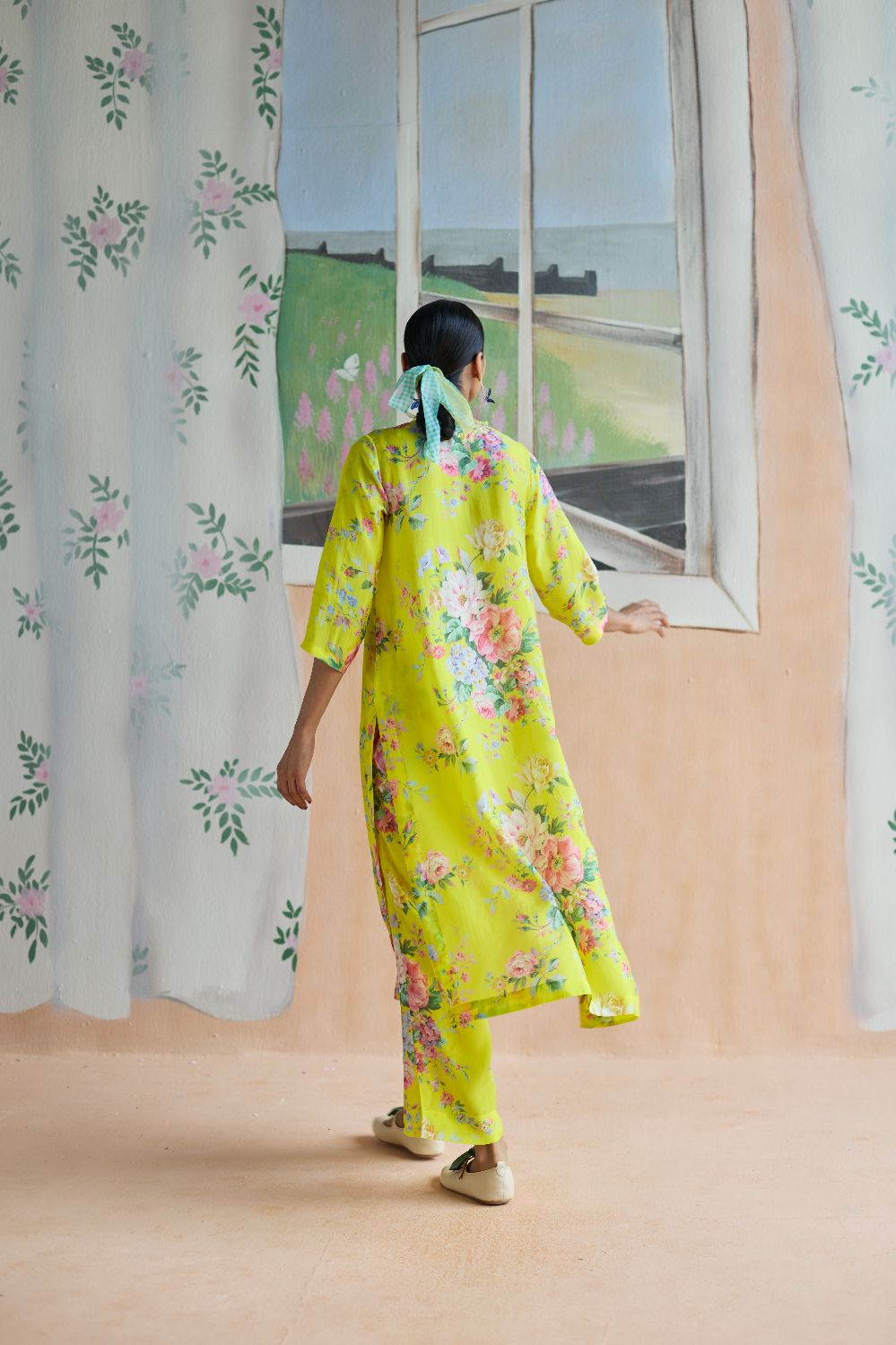 Citrus Long Kurta Set Bamboo Silk