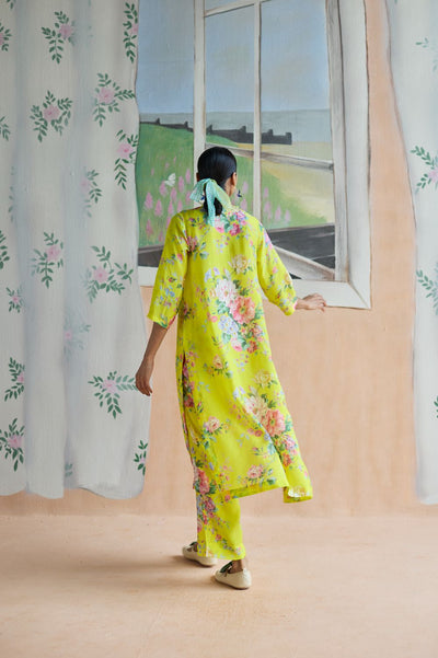 Citrus Long Kurta Set Bamboo Silk