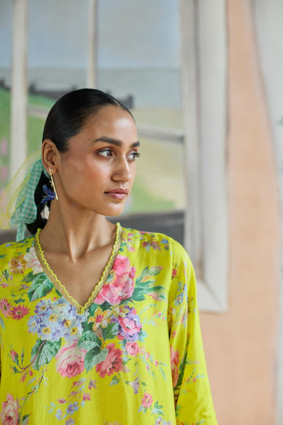 Citrus Long Kurta Set Bamboo Silk