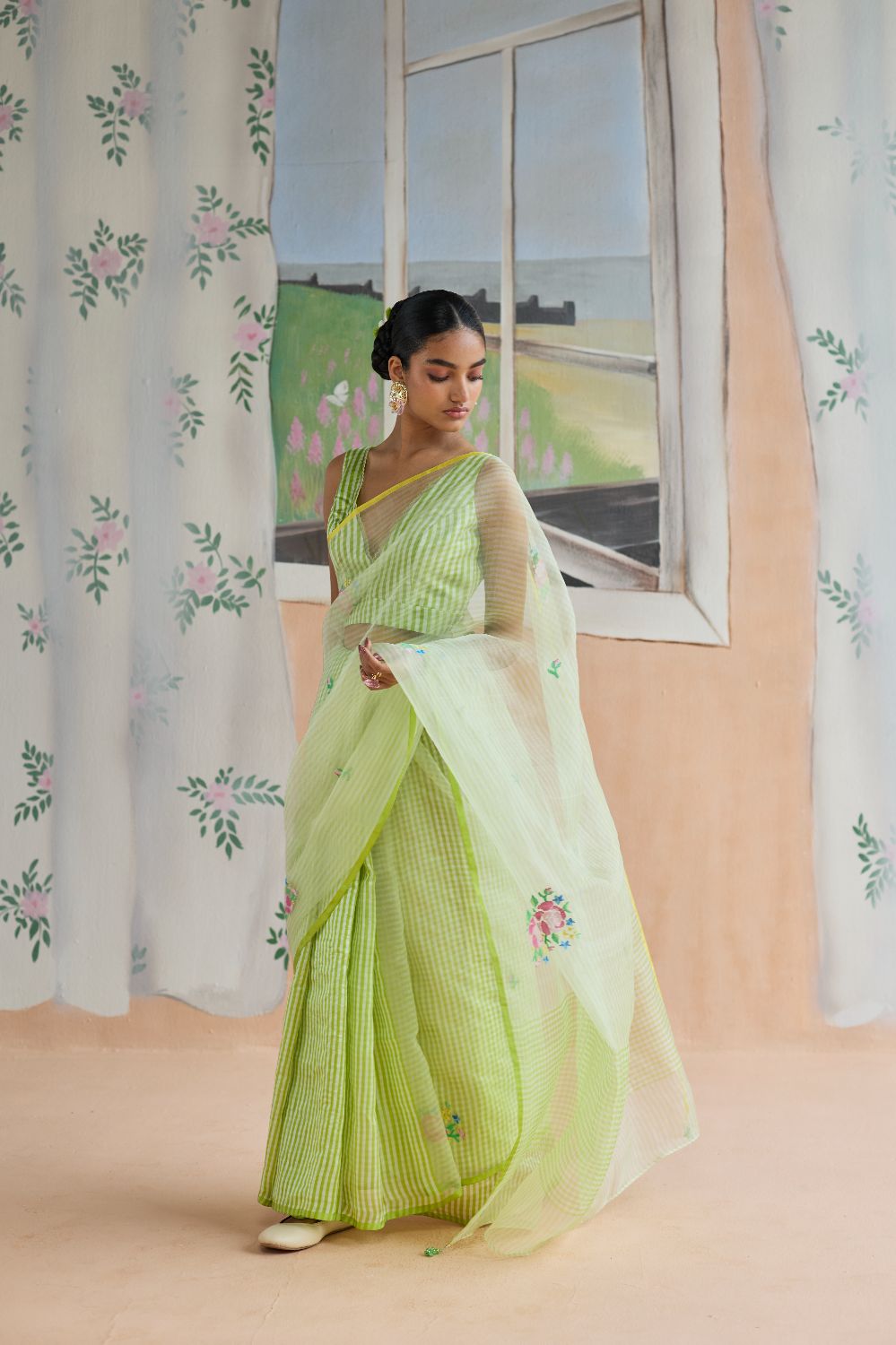 Flower Song Jamdani Sari