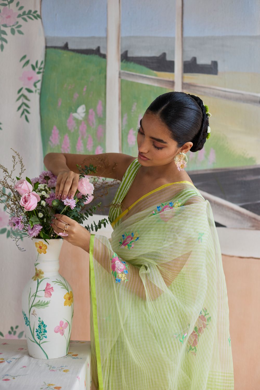 Flower Song Jamdani Sari