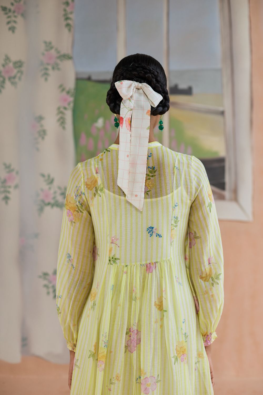 Serene Flora Maxi Dress Chanderi