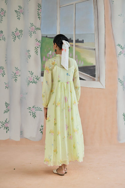 Serene Flora Maxi Dress Chanderi
