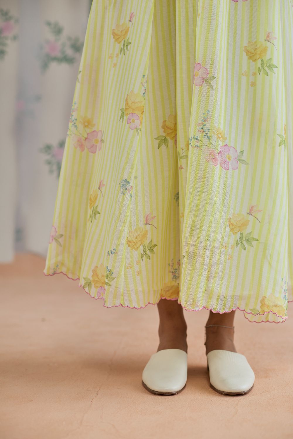 Serene Flora Maxi Dress Chanderi
