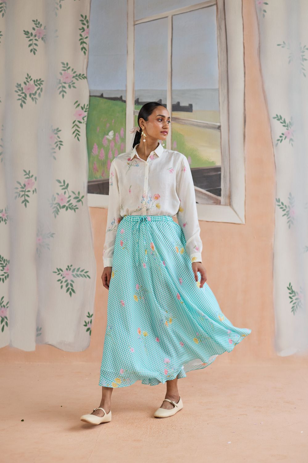 Mid-day Musings Shirt and Skirt Set Bamboo Silk