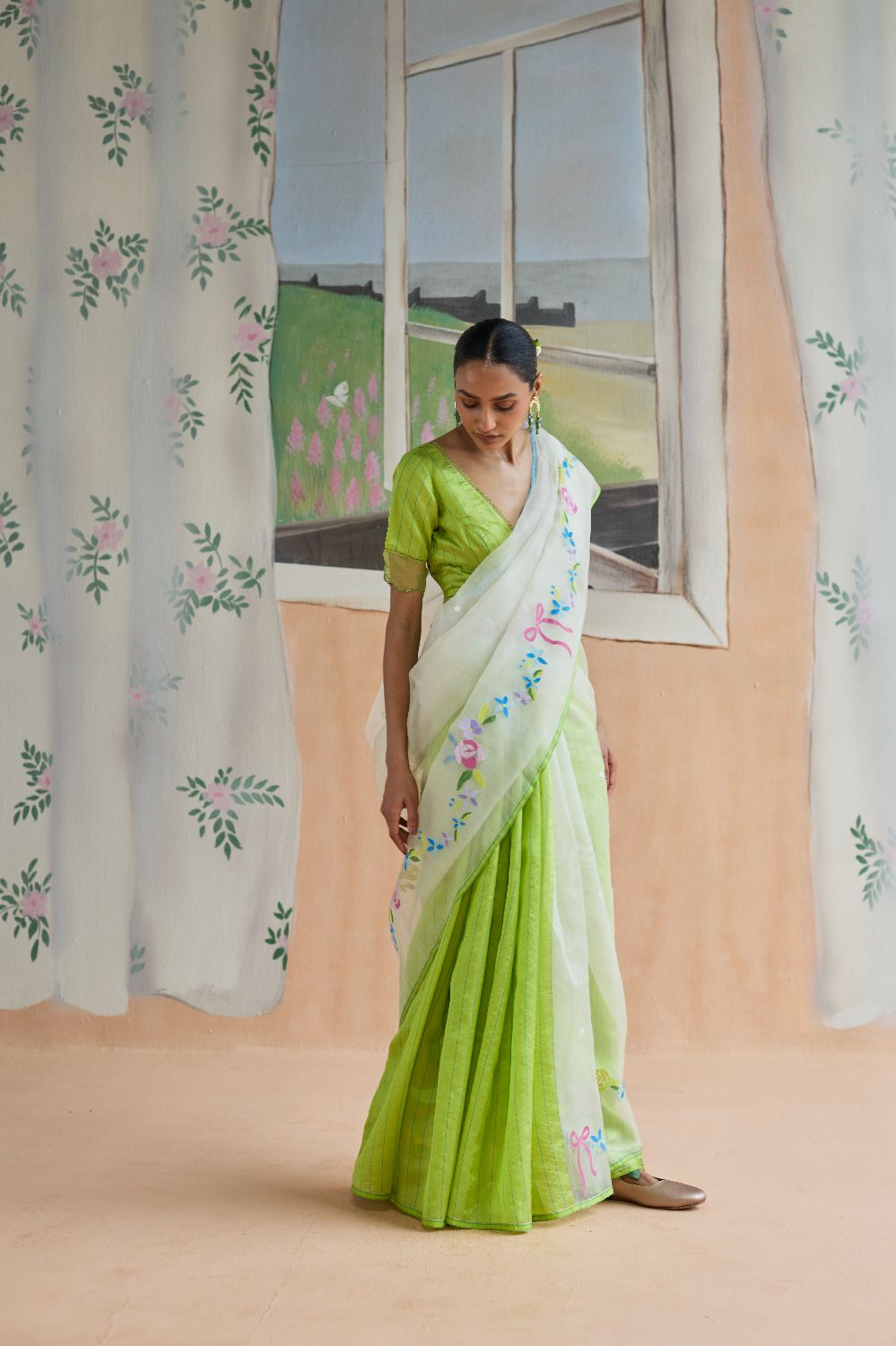 Garland Jamdani Sari