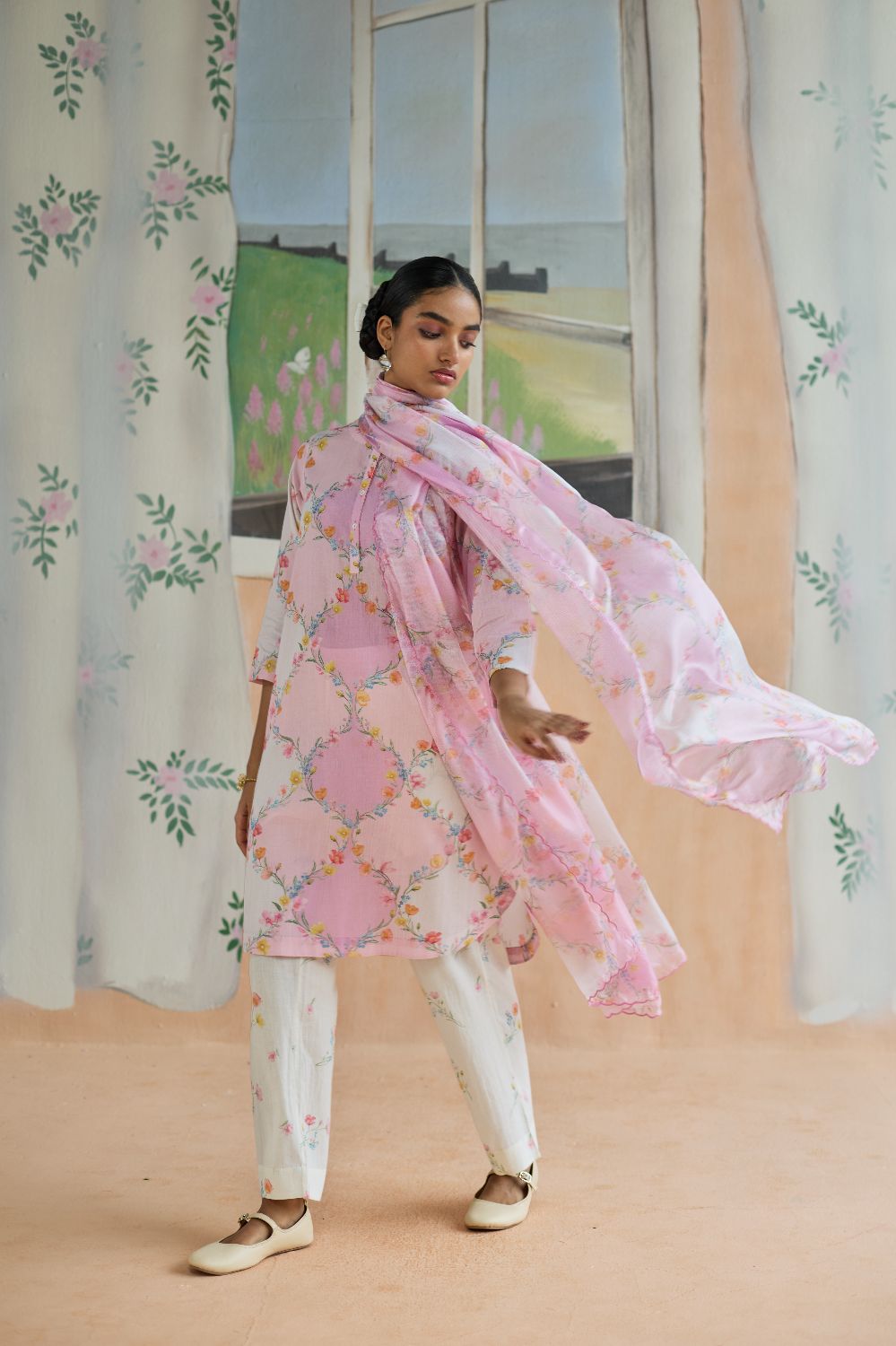 Drift and Dream Dupatta Kota Doria Silk