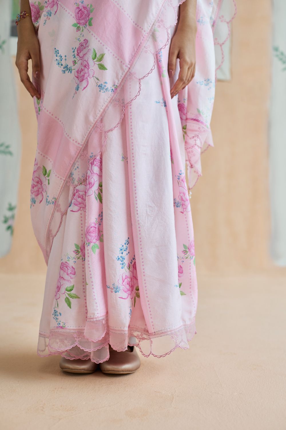 Rose Haze Mulberry Silk Sari