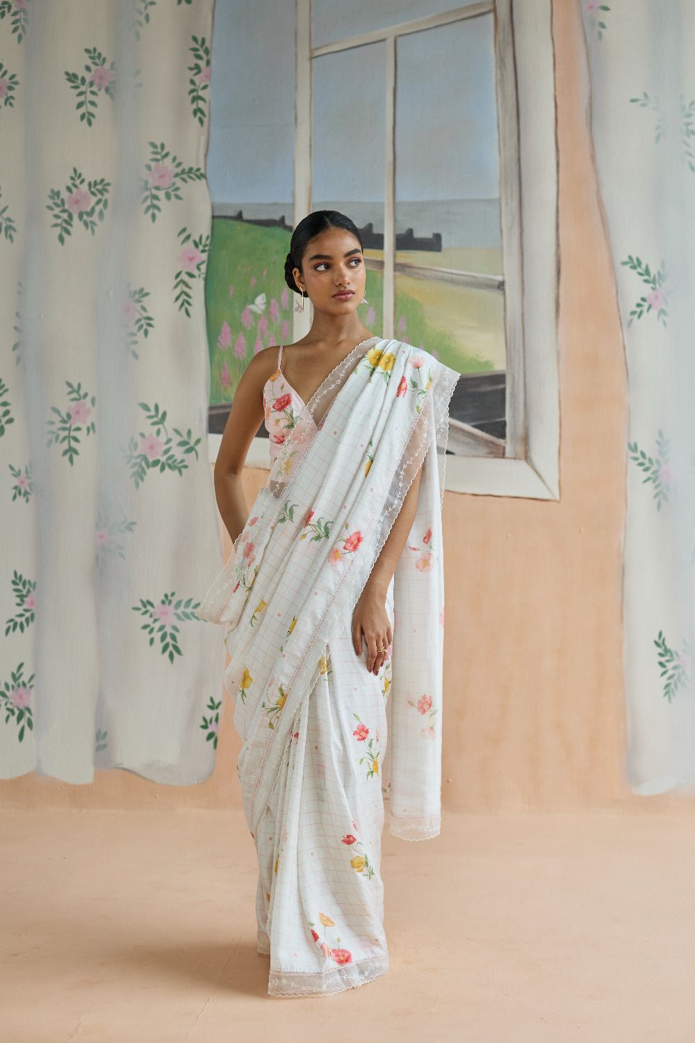 Poppy Mulberry Silk Sari