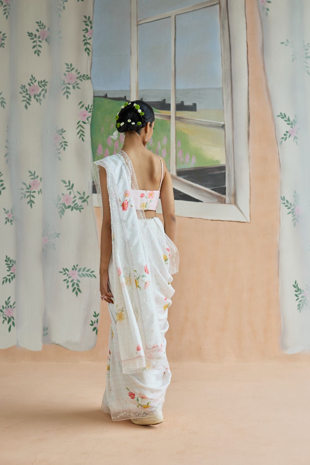 Poppy Mulberry Silk Sari