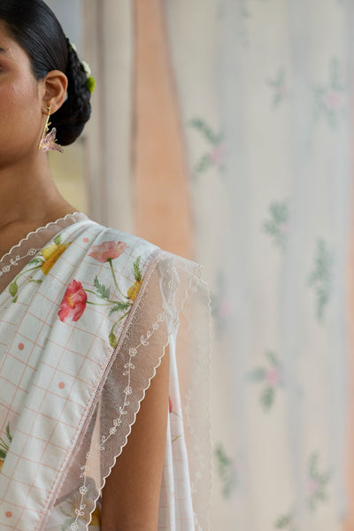 Poppy Mulberry Silk Sari