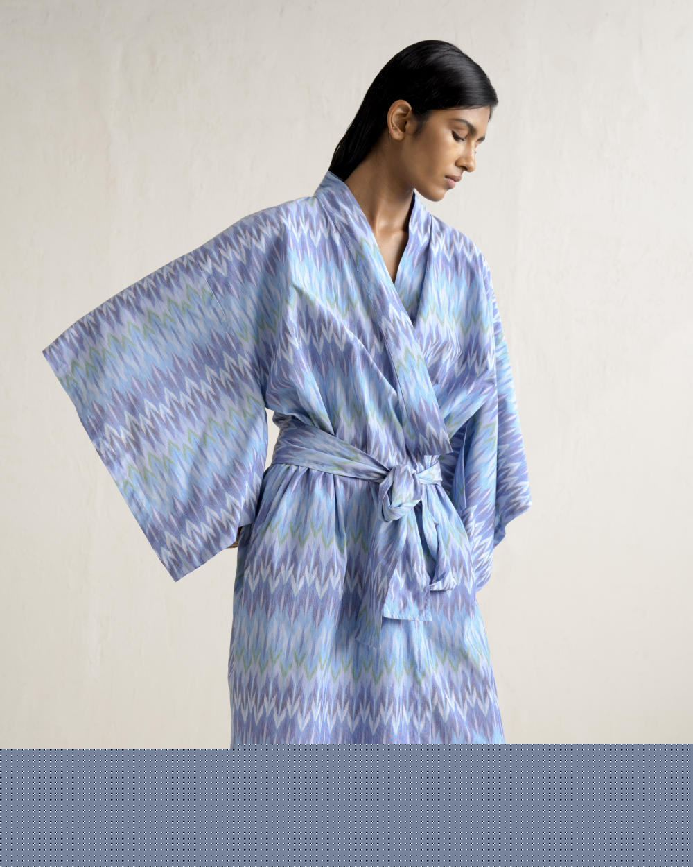 KIMO UNISEX DRESSING ROBE-BLUE