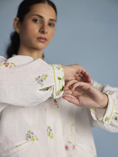Kayu Floral Printed Bomber Jacket - White