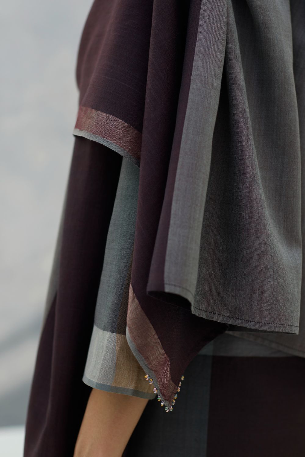 Nira Hand-Embroidered Kurta Set -  Taupe Grey